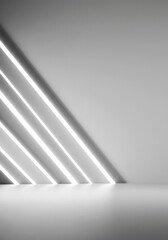 Obraz premium Abstract clean white studio background with soft glowing light perfect for product presentation or digital design and spacious commercial use, digital, light, glowing