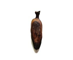 Ripe roasted plantain musa x paradisiaca sweet cooked banana isolated on white background © ByronObed