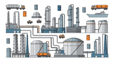Fototapeta premium Industrial factory with large machinery.