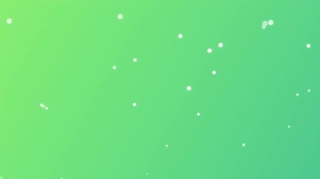 Abstract white particles drift gently over a vibrant lime and mint green gradient motion background