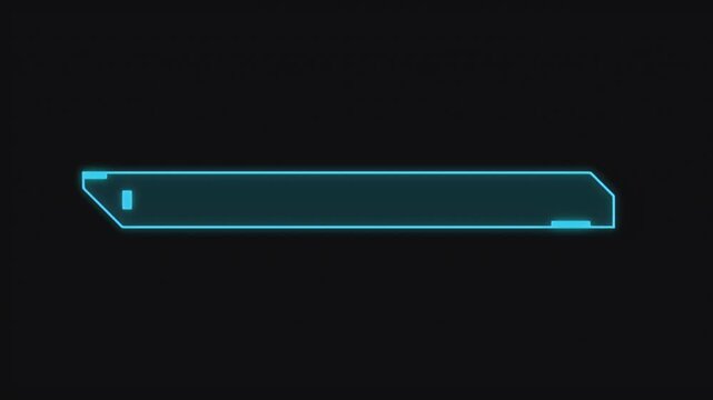 Digital blue neon lower third frame for futuristic head-up display interface design and sci-fi video overlays