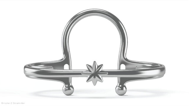 Silver metal snaffle bit with star decoration for horse riding equipment