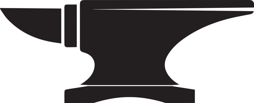 Black silhouette of a traditional blacksmith s anvil side view