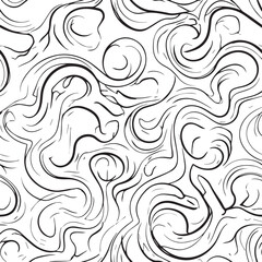 Fototapeta premium Intricate Black and White Abstract Swirl Pattern for Graphic Design and Backgrounds.