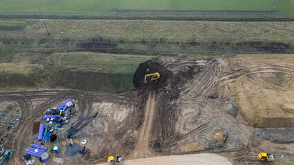 Construction Site Aerial View at Taylor Wimpey in Ripon, UK. © iSky Media