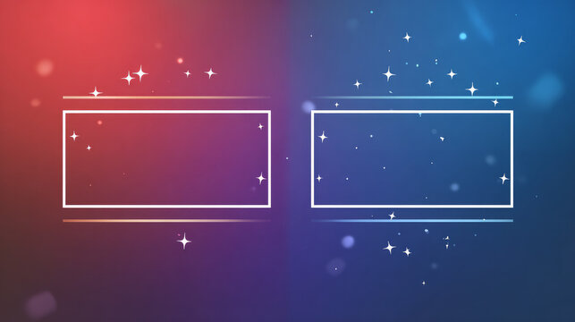 Two Compare vector templates. abstract graphical element. choose Before after template with comparison frames