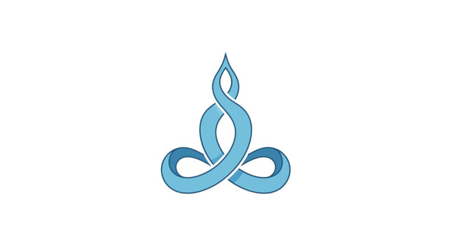 Blue flame symbol design element icon.
