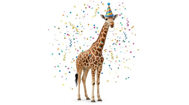 The giraffe is standing