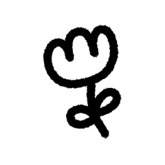 Fototapeta premium doodle hand-drawn cute tulip flower sticker isolated for planner, study, bullet journal, photo decoration