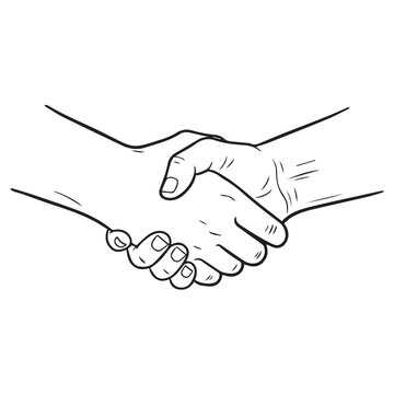 Handshake between two people symbolizing agreement and partnership in a business context.