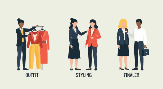 Fashion Stylist Helping Clients Choose Outfits and Style
