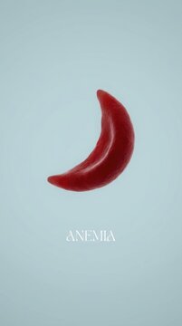 Microscopic view of an anemic red blood cell, representing iron deficiency anemia, a common blood disorder linked to low iron (Fe) levels, medical concept