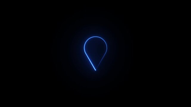 Location pin pointer icon neon animation icon