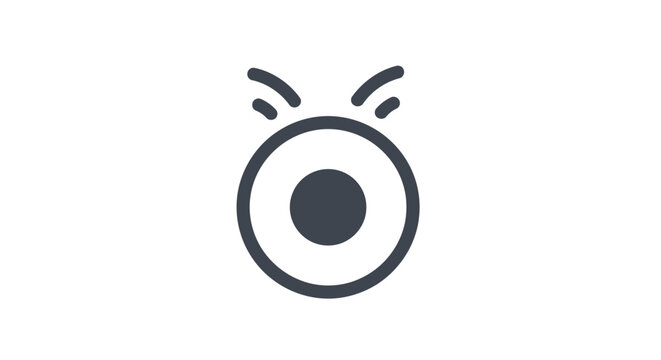 Angry face emoticon with lines.