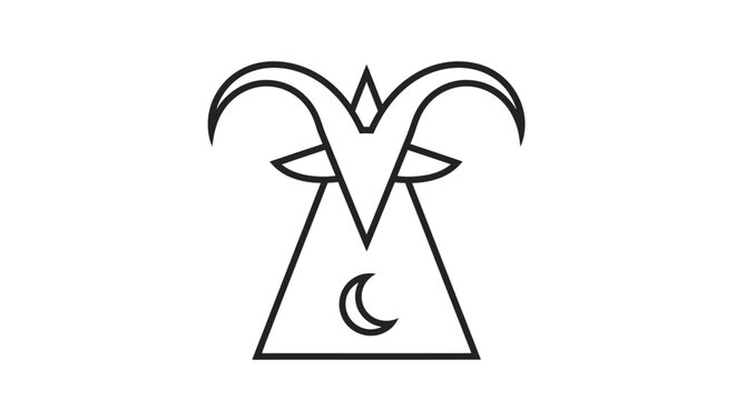 Baphomet Symbol Occult Mystic Logo.