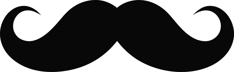Fototapeta premium Large black mustache, handlebar style, gentleman's facial hair, dapper accessory.