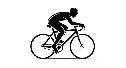Obraz premium Cyclist Silhouette Riding Bicycle