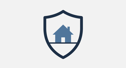 Fototapeta premium Shield with house logo symbol.