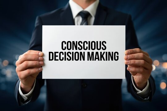 Businessman Advocating for Conscious Decision Making in Leadership