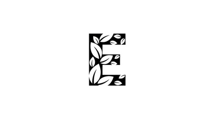 Obraz premium Large Letter E Floral Design Element.