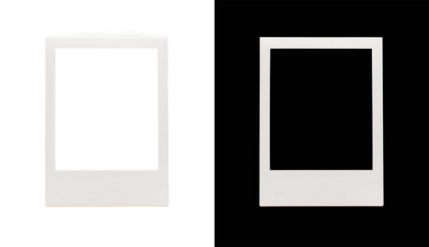 Blank instant photoframe mockup with classic white borders and empty space