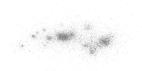 Obraz premium Abstract clusters of gray dust and debris particles isolated on white background for creative design elements