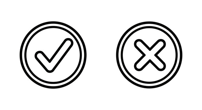 Success and failed rule icons with incorrect validation verification decision evaluation performance feedback assessment checklist confirmation approval verified rejected notification