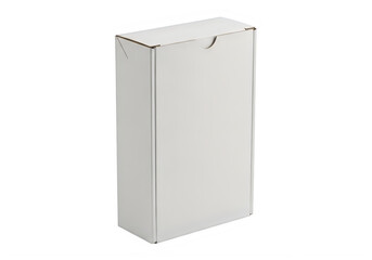 Naklejka premium Blank white rectangular box packaging mockup isolated on a transparent background for design.