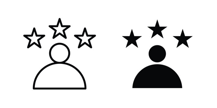 Expert professional icon. Line and glyph solid vector collection.