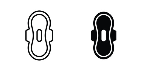 Feminine hygiene pad icon. Line and glyph solid vector collection. © Pop