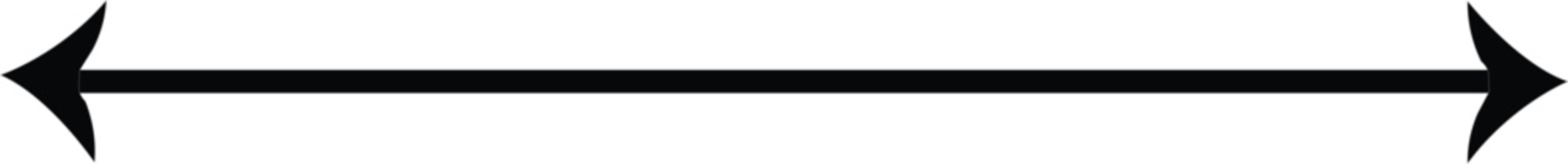 Double headed arrow symbol pointing in both directions horizontal line with arrowheads on both ends