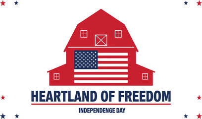 American barn icon, patriotic symbols, Independence Day logo, heartland freedom vector © Farhan