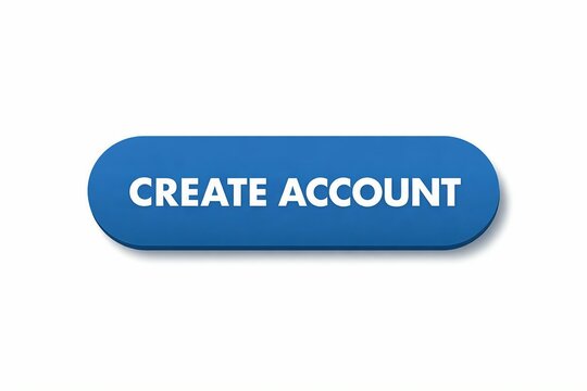 Blue modern create account button with white text