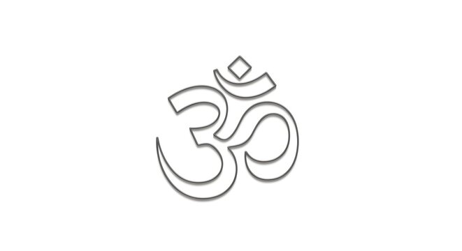 om symbol on white background