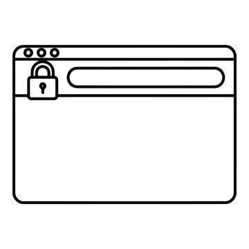 Padlock on browser window security.