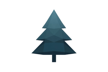 Fototapeta premium Low poly pine tree icon on transparent background representing nature, environment, and digital art concepts