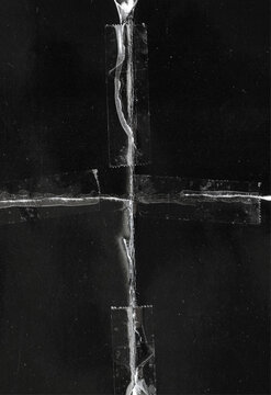 Black Photographic Paper Texture with Creases Tape and Wrinkles