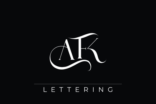 AFK Elegant Monogram Logo Design With Decorative Lettering