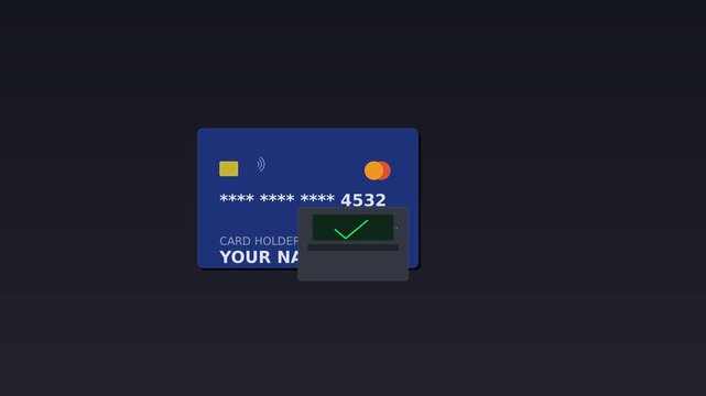 Credit Card Payment Swipe Transaction POS Terminal Animation
