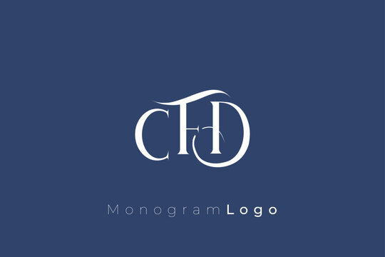 DFD Elegant Monogram Logo Design With Decorative Lettering
