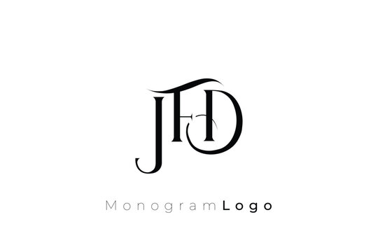JFD Elegant Monogram Logo Design With Decorative Lettering