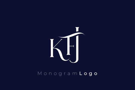 KFJ Elegant Monogram Logo Design With Decorative Lettering