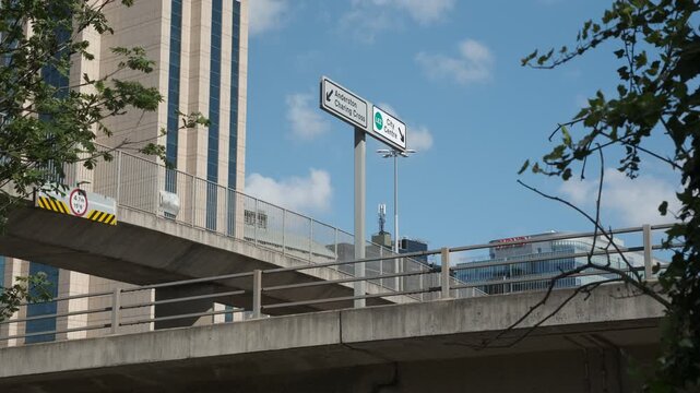 View of the M8 motorway in central Glasgow, Scotland