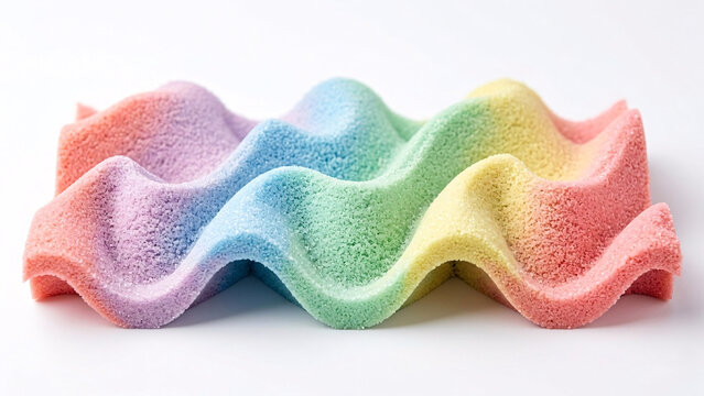 Colorful memory foam waves, pastel abstract texture, 16:9