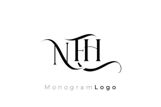 NFH Elegant Monogram Logo Design With Decorative Lettering