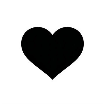 Simple black minimalist heart shape icon