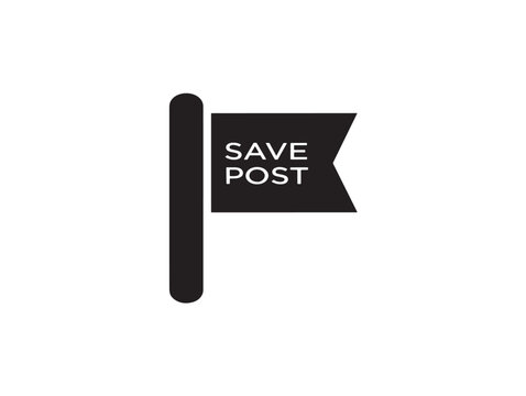 save post button icon flat design vector illustration