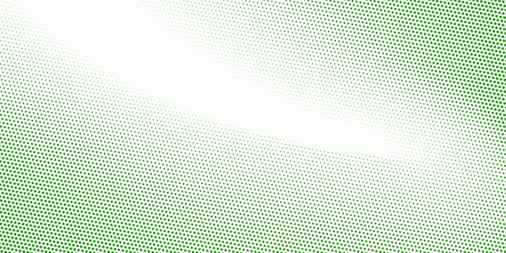 Green color halftone grain texture. Faded dotted gradient pattern background. Grunge pixel cartoon overlay backdrop. Anime or manga wavy noise cover. Raster comic pop art gradation wallpaper