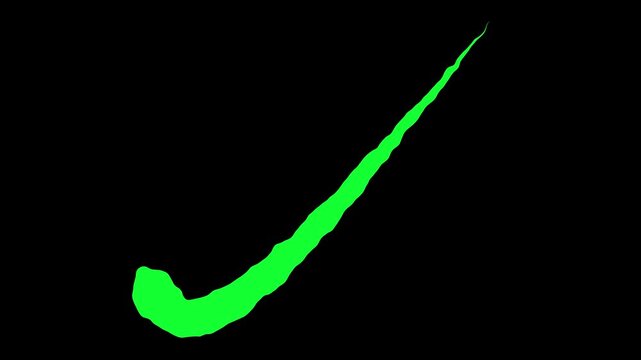 large symbols green right stripe and red wrong cross in hand drawed style. Stop motion animated