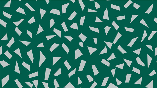 Abstract bicolor pattern featuring light gray triangles on a solid green background. Geometrical triangular shapes repeating seamless pattern